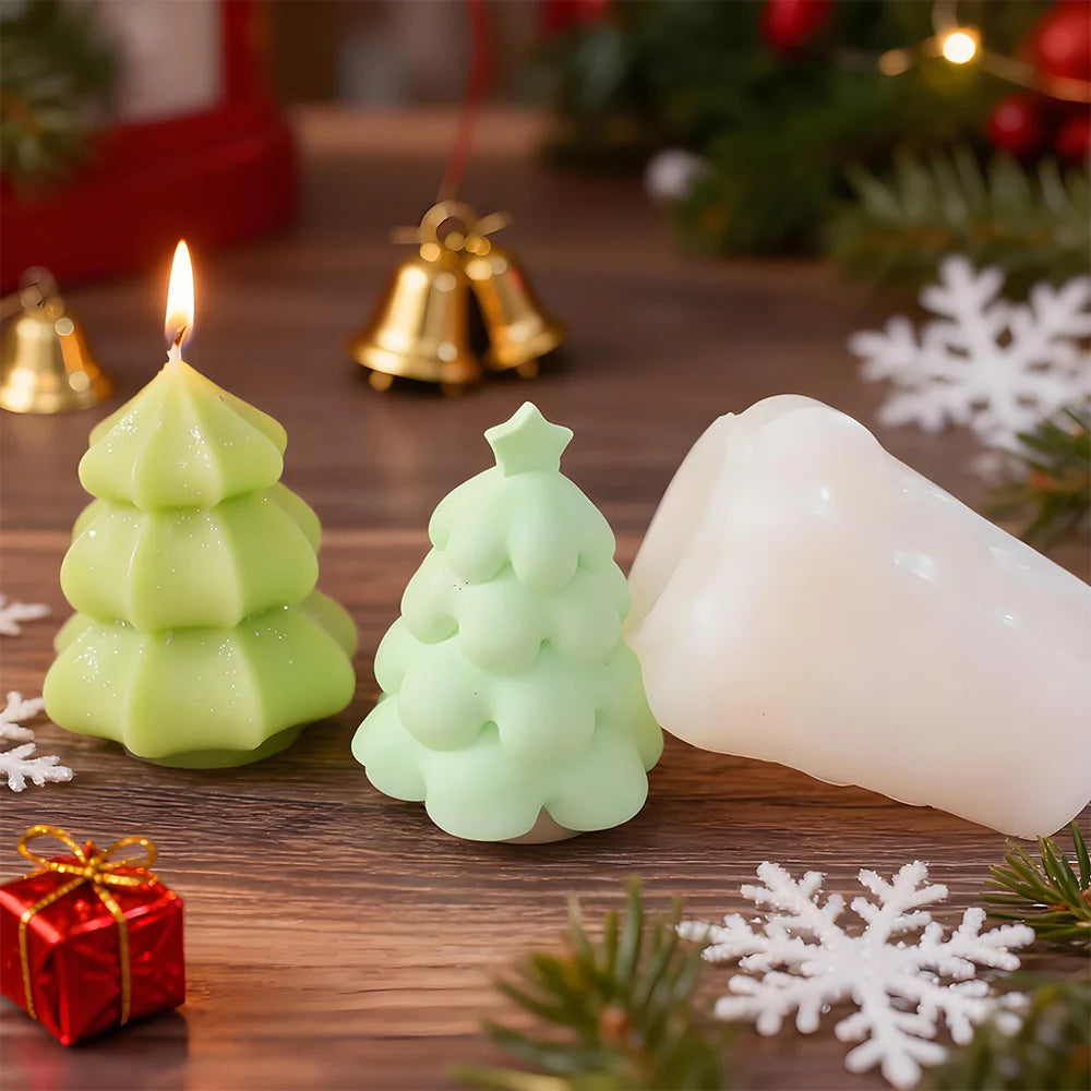 Star Christmas Tree Scented Candle Mold DIY Fragrance Plaster Christmas Decorative Ornament Silicone Mold Oasis Select