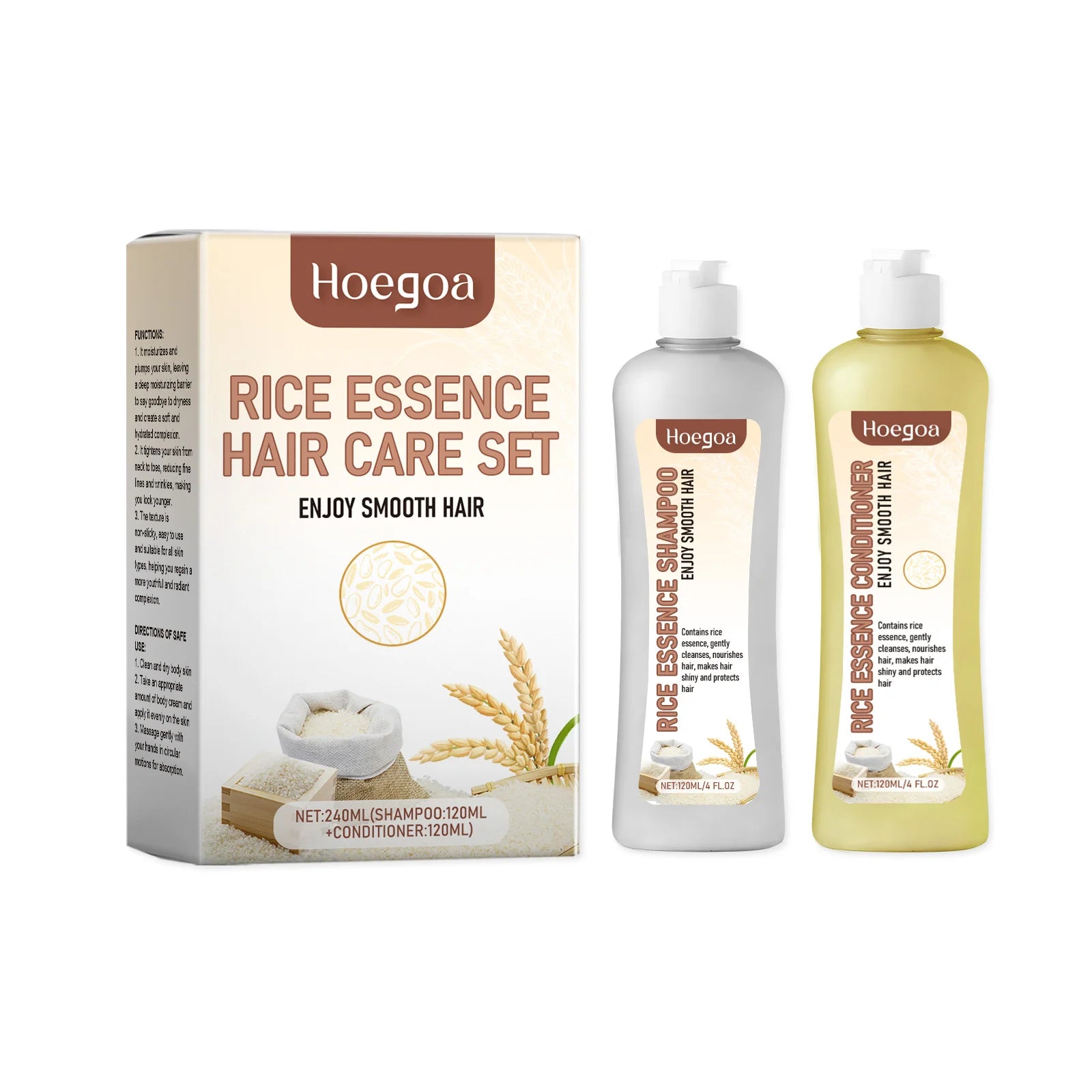 Hair Growth Shampoo Conditioner Set Repairing Strengthen Root Deep Nourish Anti Frizzy Dry Hair Oil Control Smoothing Hair Care Oasis Select Rice Oil
