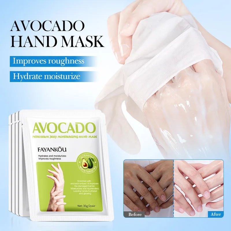 BIOAOUA Avocado Hand Mask 5 Pairs – Moisturizing & Nourishing Hand Mask Set Oasis Select