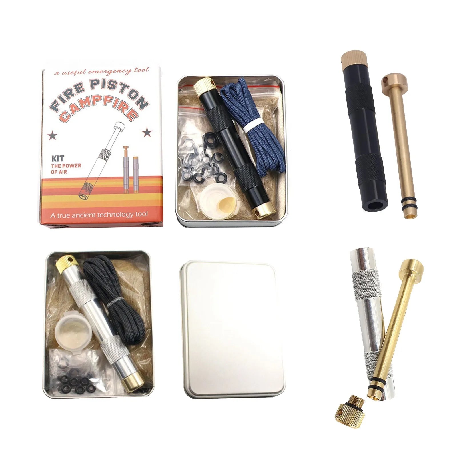 Brass Fire Piston Kit – Portable Survival Fire Starter Tool Fire Starter Tool Oasis Select