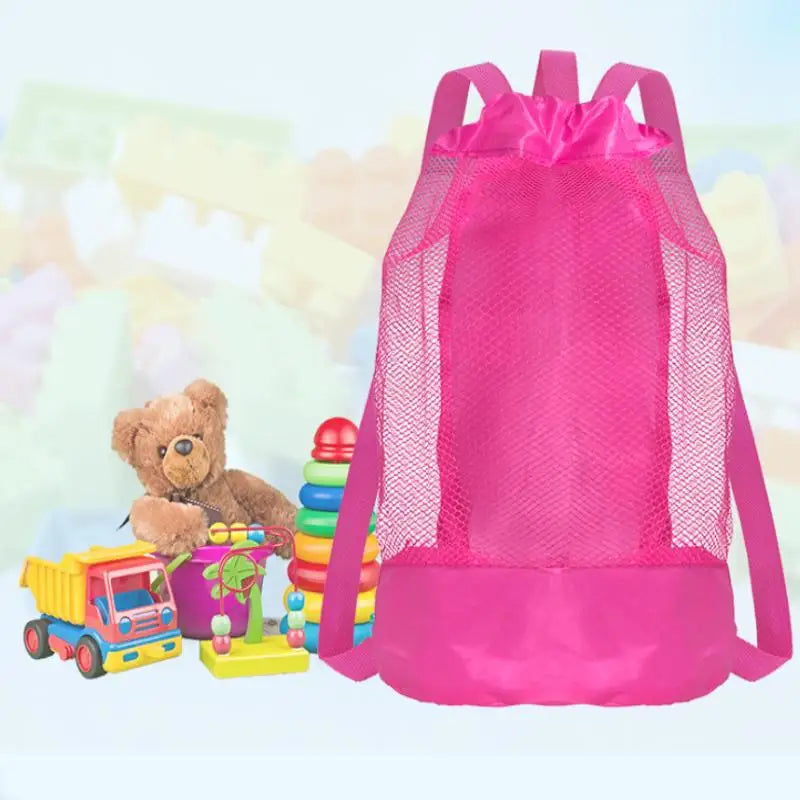 Extra-Large Sand-Resistant Drawstring Beach Backpack Kids Pool Toys Storage Bag For Shell Collecting Oasis Select