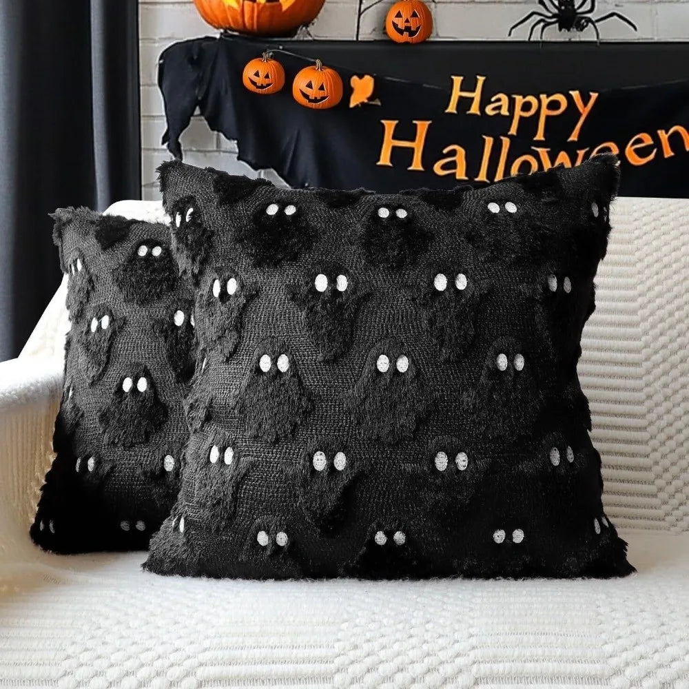 Halloween Ghost & Pumpkin Throw Pillow Cover 45x45cm