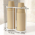 Disposable Cup Storage Holder Wooden Water Cups Dispenser Rack Shelf with Longer Stick Tableware Organizer for Restaurants Bar Oasis Select White-Style B