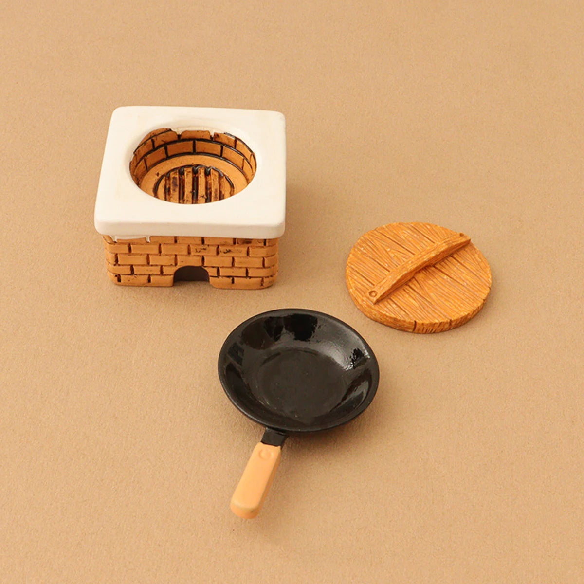 3 PCS Mini Kitchen Pot with Lid – Dollhouse Cookware for Stove, fairy garden paths,Micro Landscape & Diorama DIY Projects Oasis Select Combo-B