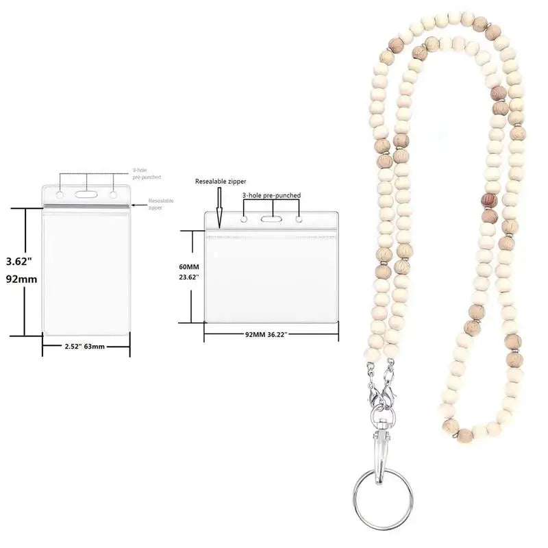 Beaded Lanyard Necklace for Women – ID Badge & Key Holder