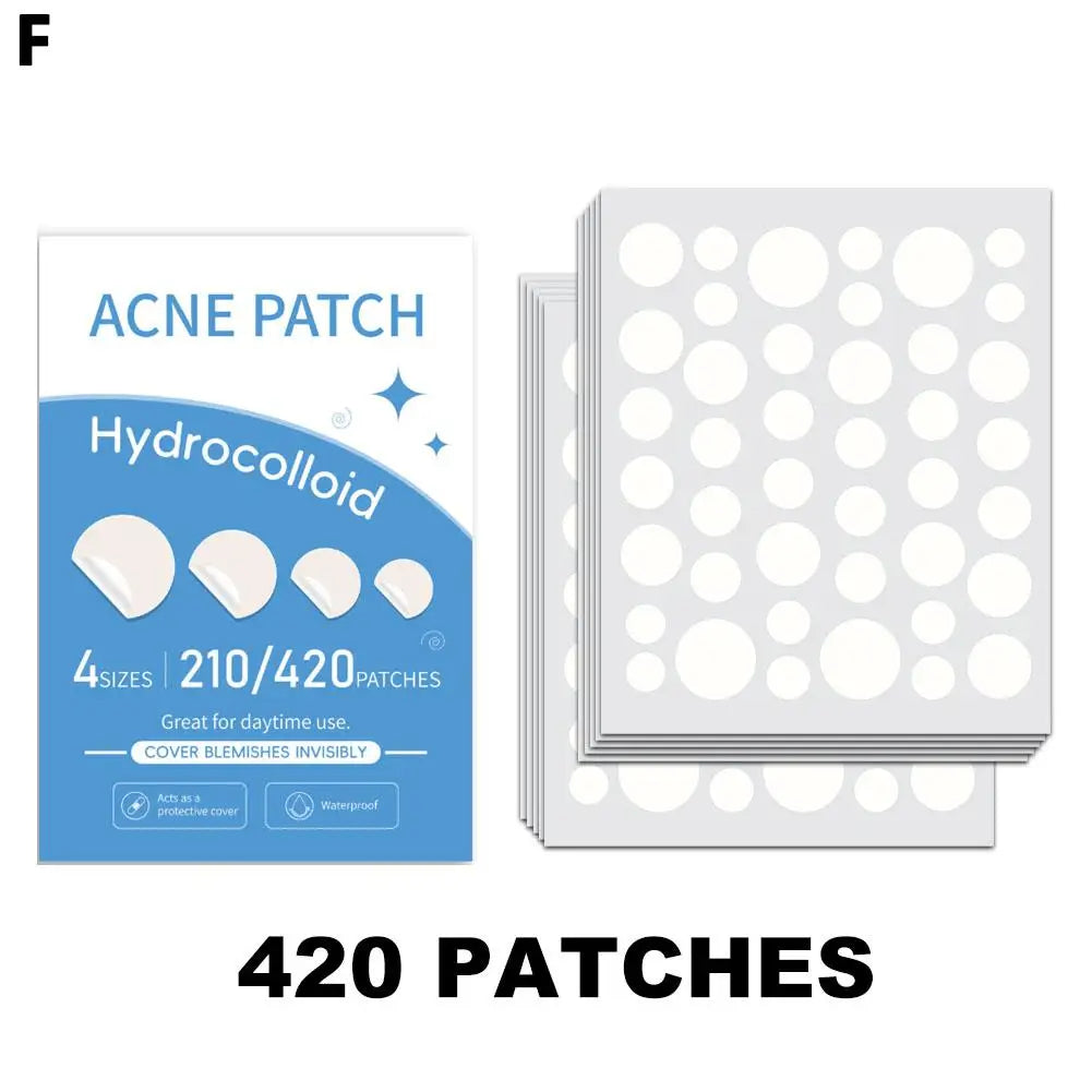 Mixed Sizes Hydrocolloid Pimple Patches Large Hydrocolloid Pimple Patches Invisible Acne Circle Stickers for Zits, Spots, Pimple Oasis Select 420pcs
