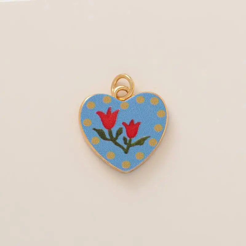 DIY Butterfly Flower Pendant – Gold-Plated Color Block Charm