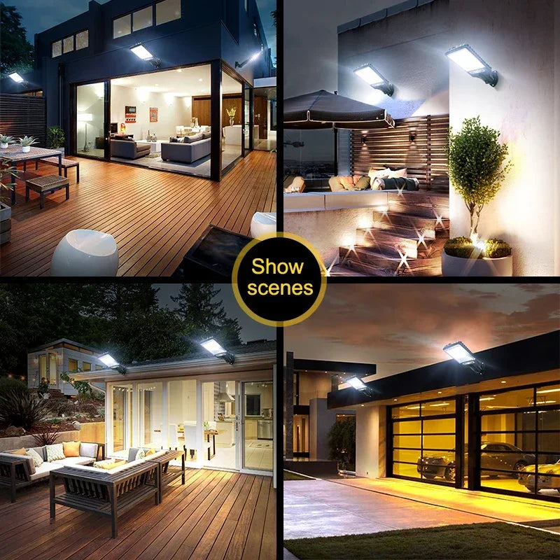 108 COB Sensor Street Lamp 3 Light Modes Outdoor Waterproof Security Solar Lamps for Garden Patio Path Remote Control Light Oasis Select