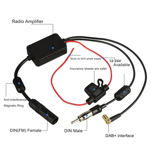 3-in-1 Car Radio Antenna Signal Booster FM AM DAB Antenna Amplifier for Cars New Oasis Select