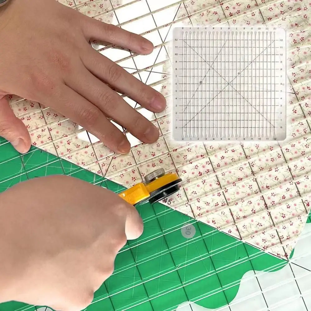 Cutting Assistant 5-in-1 Quilting Ruler Clear Acrylic Scale Slotted Quilting Template Transparent Square Fabric Cutting Ruler Oasis Select