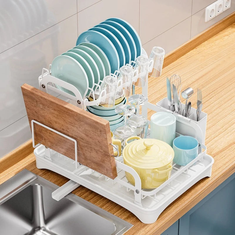Dish Storage Rack Kitchen Shelf Narrow Small Household Dish Drain Rack Multifunctional Tableware Storage Box Cupboard Oasis Select