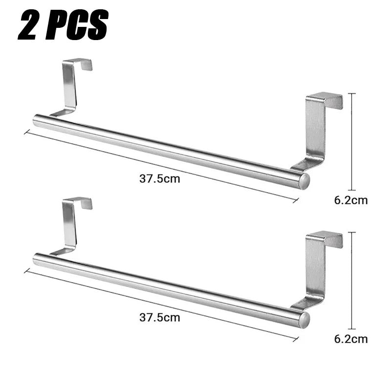 1/2 PCS Stainless Steel Towel Bar Cabinet Door Towel Hanging Bar Stainless Steel Bathroom Kitchen Cabinet Door Towel Wipe Rack Oasis Select 36cm 2PCS
