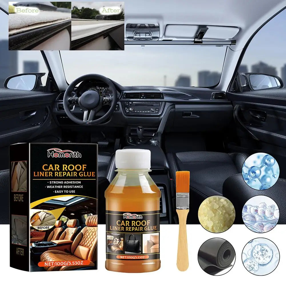 100ml Instant Adhesive Bonding Glue Car Interior Roof Liner Repair Glue Car Inside Roof Cloth Repair Leather Polyester Liquid Oasis Select