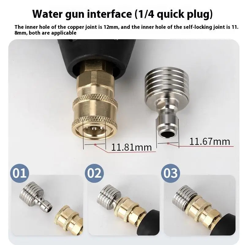 High Pressure 1/4 Interface Quick Connect Water Sprinkler Washing Nozzle Stainless Steel Shower Blades Wash Cars Irrigation Tool Oasis Select
