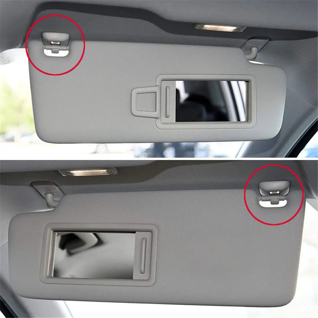 2Pcs Car Sun Visor Clip Gray Interior Hanger Hook Clip Bracket for Audi A1 A3 S3 A4 S4 Allroad A5 S5 Q3 Q5 8U0857562A Grey Oasis Select