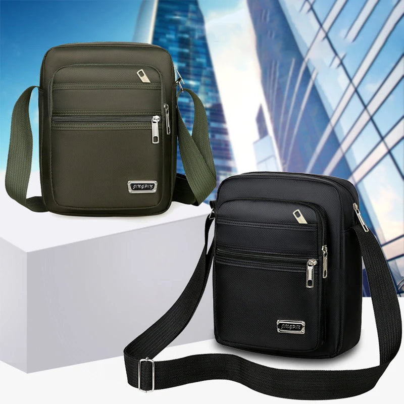 Men's Nylon Waterproof Crossbody Bag – Multi-Pocket Shoulder Crossbody Shoulder Bag Oasis Select