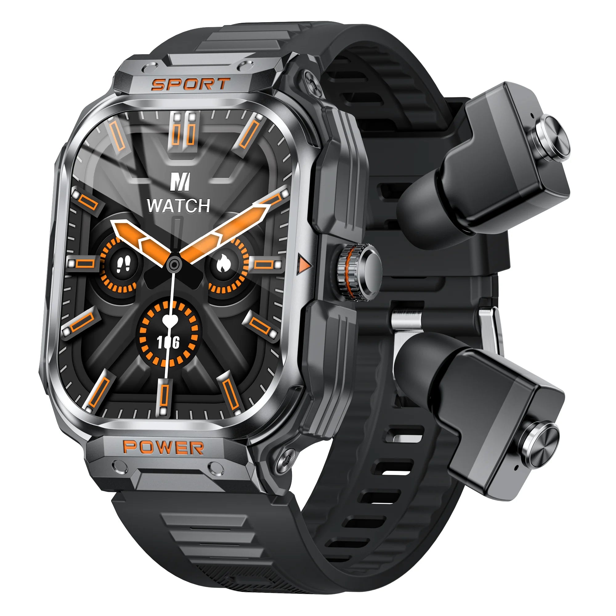 2-in-1 Smartwatch & Headphones 2.01" HD NFC Bluetooth 5.2