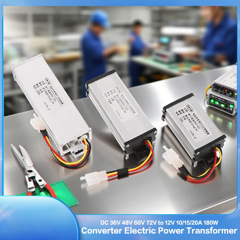 DC 36/48/60/72V to 12V 10A 15A 20A 180W Electric Vehicle DC Converter Electric Power Transformer Oasis Select