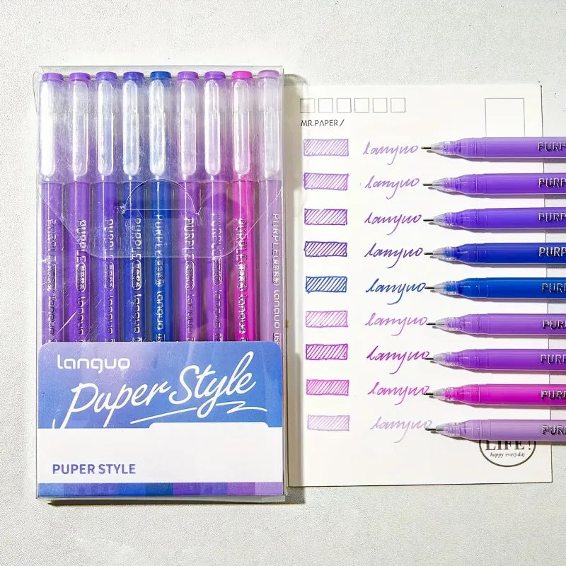 9Pcs Fluorescent Highlighter Set, Assorted Colors, Perfect for Writing, Drawing, Note-Taking & School Office Supplies Oasis Select PURPLE