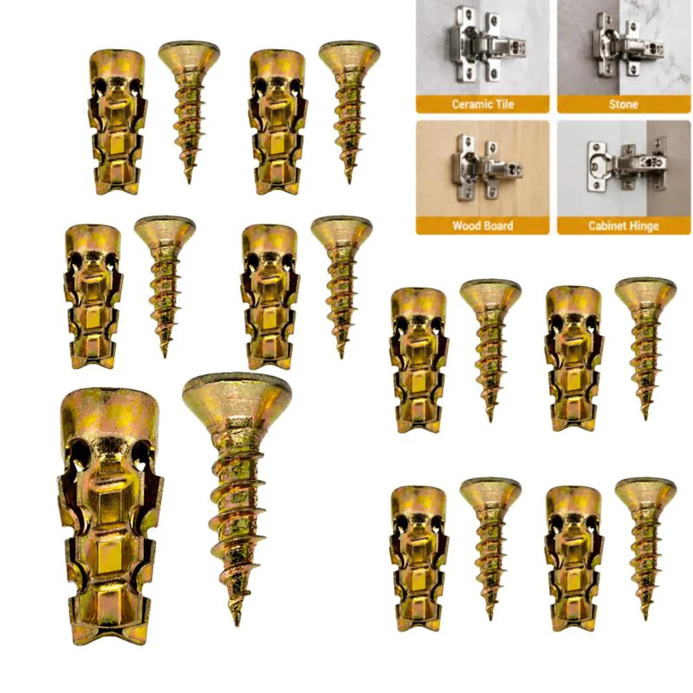 6×14mm Self-Drilling Wall Anchor Screws | 30-Set Expansion Kit