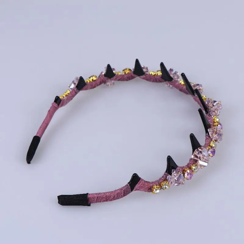 Korean Crystal Rhinestone Teeth Hair Hoop Non Slip Headband Luxury Fashion Shiny Headband For Women Hair Accessories Gifts Oasis Select A4