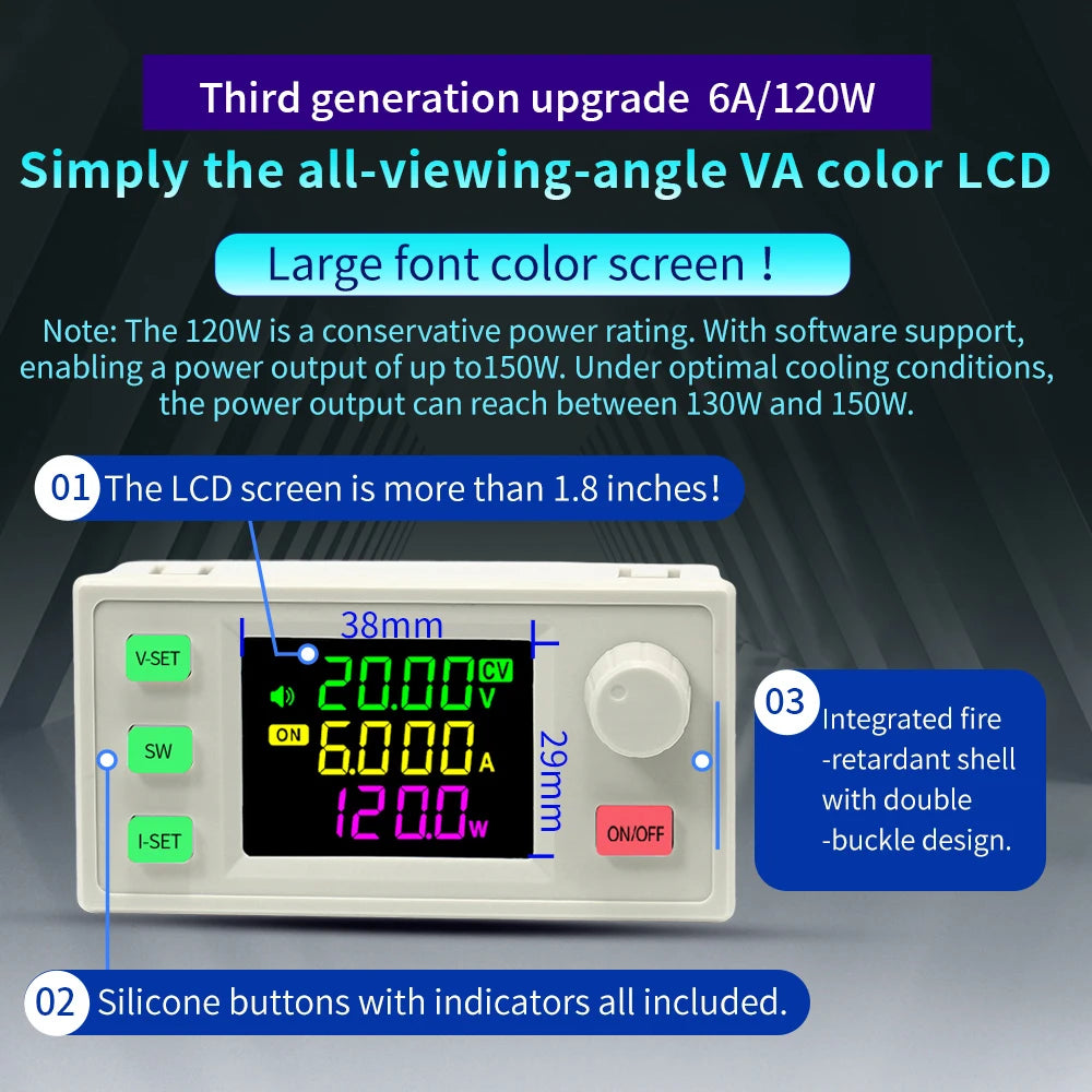 SK120X CNC DC Regulated Power Supply DC-DC Step Up/Down Bench 6-36V to 0-36V 120W USB Stabilized Voltage Boost Buck Converter Oasis Select
