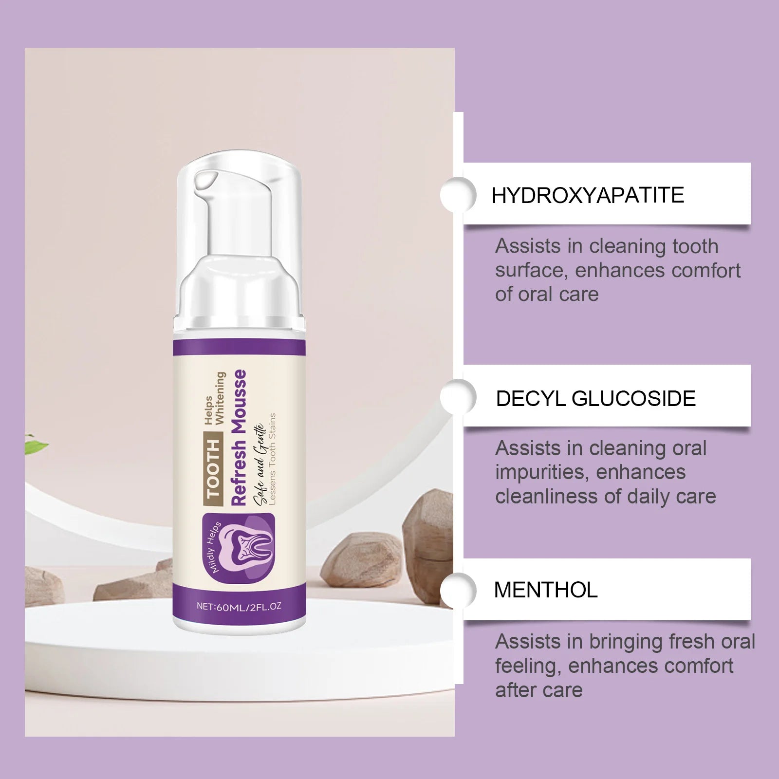 Tooth Freshening Mousse – Whitening & Fresh Breath Care 60ml Dental Mousse Oasis Select