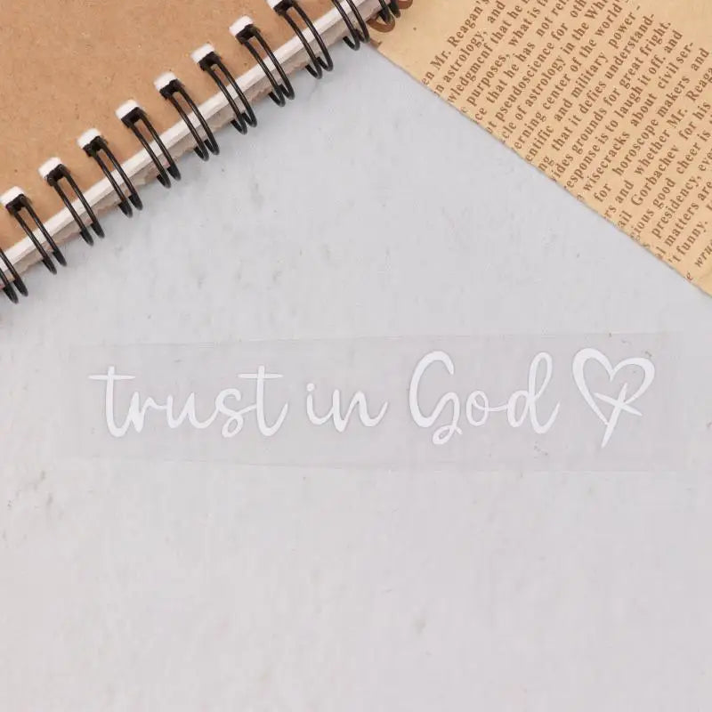 Trust In God Heart Car Rear View Mirror Sticker Decal Faith Bible Verse Christian Church Auto Vehicle Bumper Decor Oasis Select Silver
