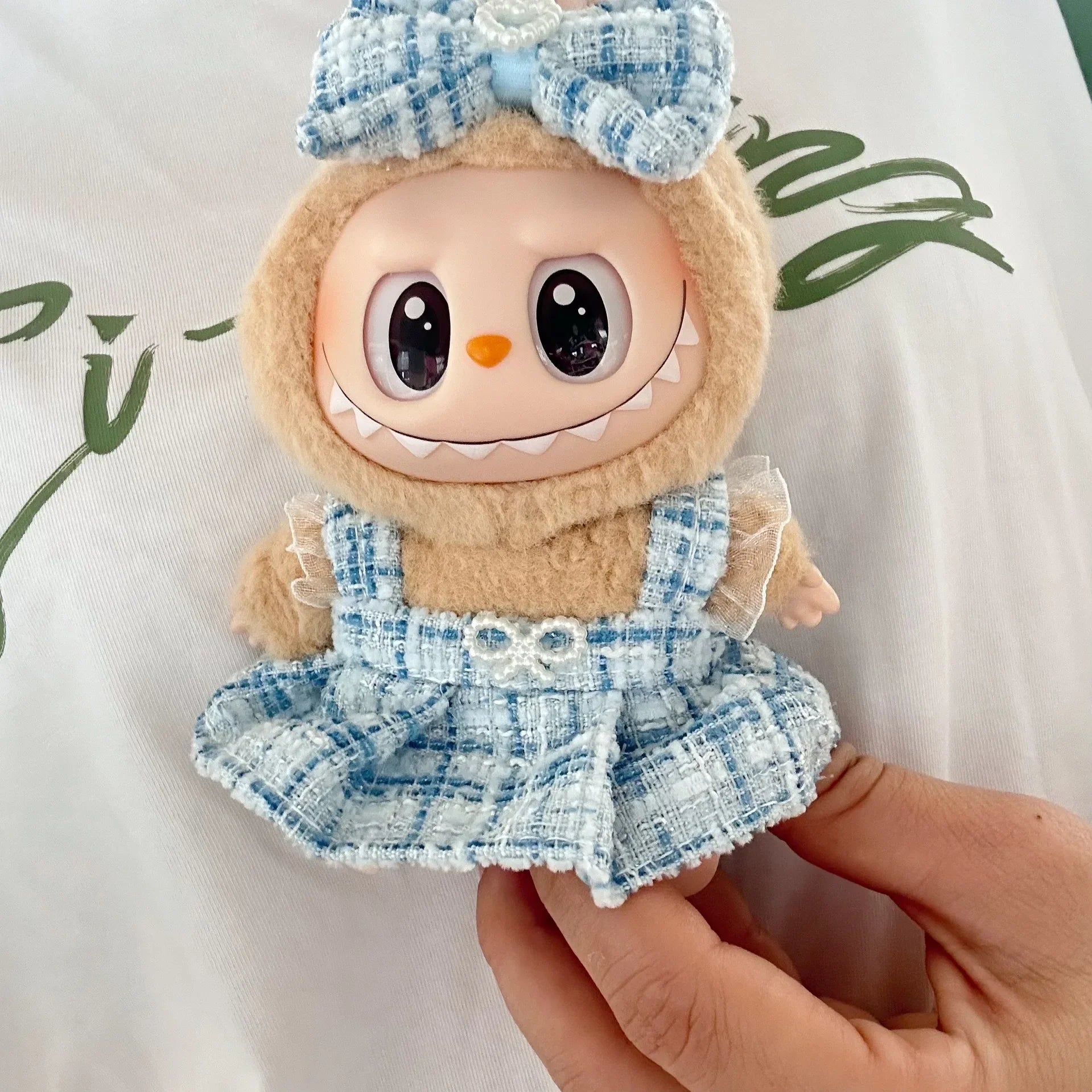 17cm Mini Plush Doll'S Clothes Outfit Accessories For Korea Kpop Exo Labubu Idol suit Clothing Gift，Only clothes and no dolls Oasis Select 2pcs set blue E