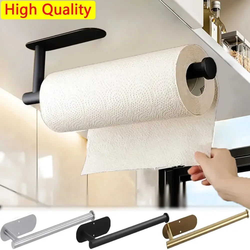 Kitchen Paper Towel Holder Adhesive Tissue Hanger Toilet Roll Paper Dispenser Cabinet Storage Napkin Rack Bathroom Accessories Oasis Select