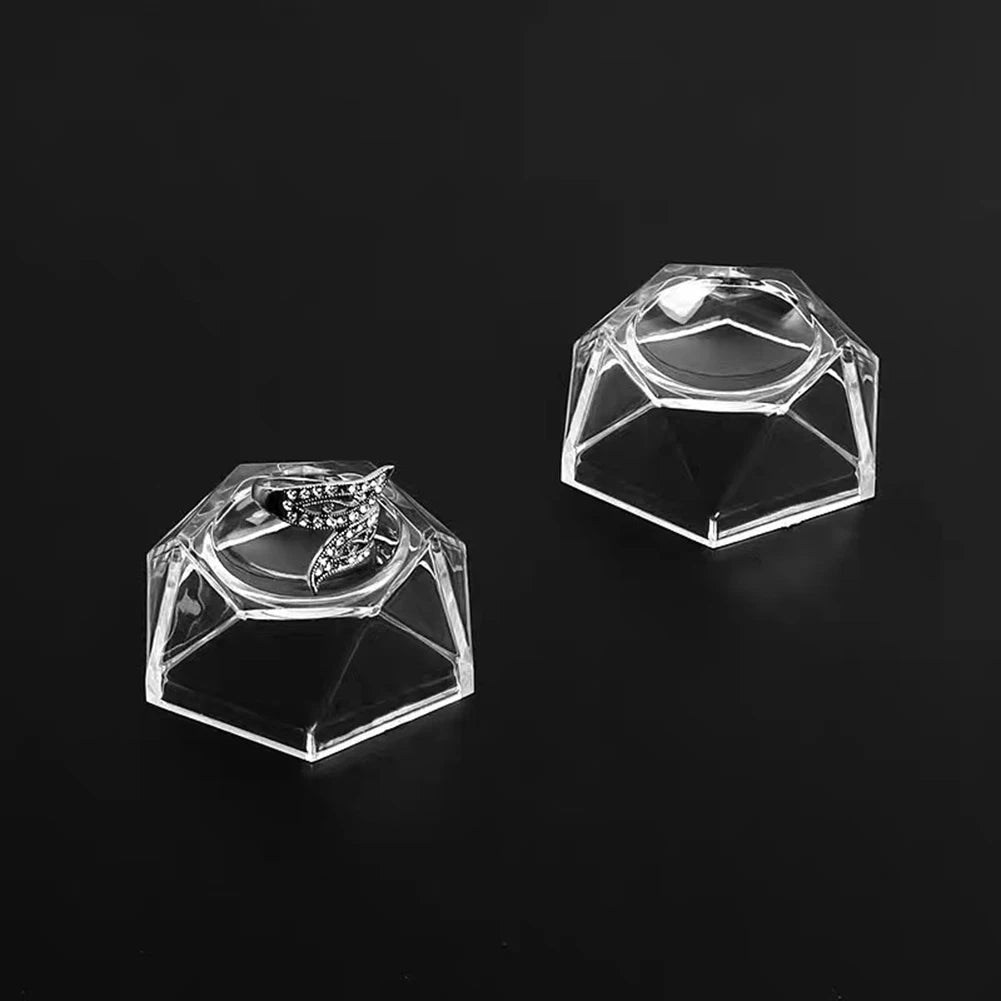 Acrylic Crystal Ball Base Hexagon Shape Sphere-Stone Support Ball Display Stand S/M/L Figurine Holder Desktop Ornaments Oasis Select