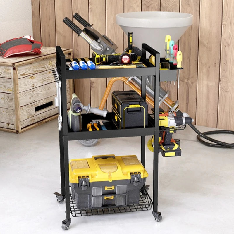 Floor tool storage rack wrought iron hand drill screwdriver tool holder mobile charging drill storage rack Oasis Select