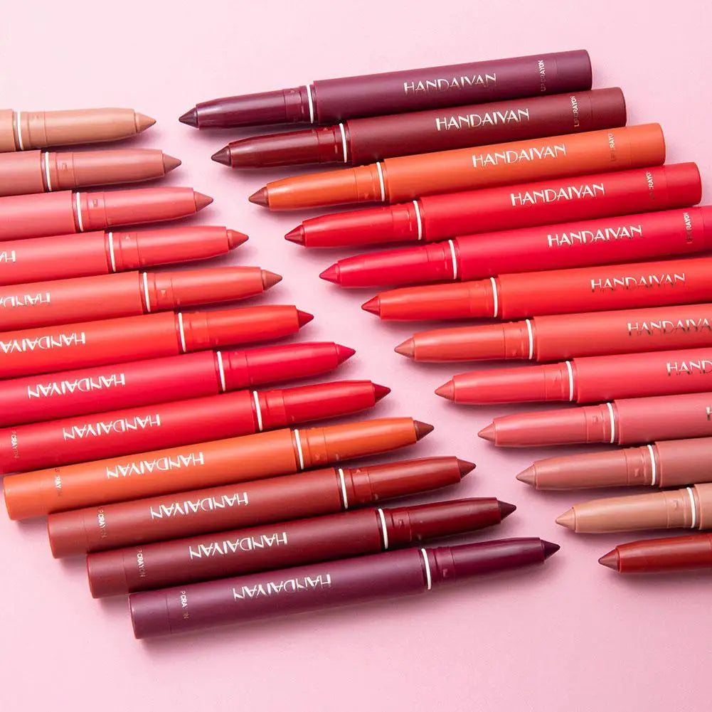 Waterproof Matte Lip Crayon Pencil – 12 Shades, Built-In Sharpener Lip Liner Pencil Oasis Select
