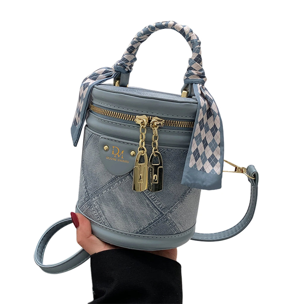 HOBBAGGO Women's PU Leather Bucket Crossbody Tote Bag Purse