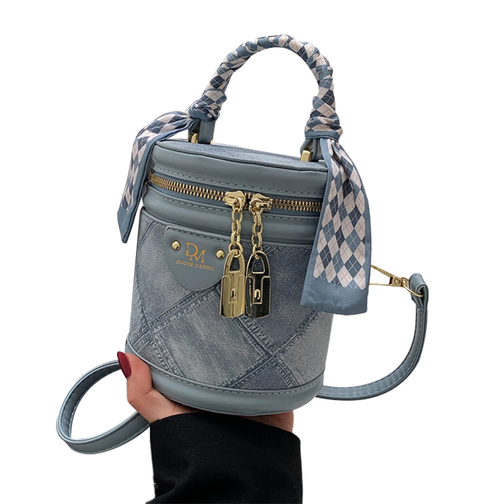HOBBAGGO Women's PU Leather Bucket Crossbody Tote Bag Purse