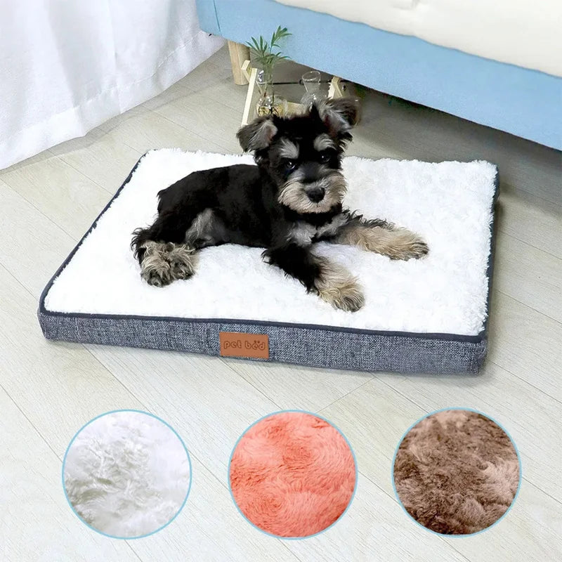 Dog Bed Memory Foam Pet Bed With Removable Washable Faux Fur Cover Orthopedic Waterproof Dog Bed For Crate Anti-Slip Bottom Oasis Select