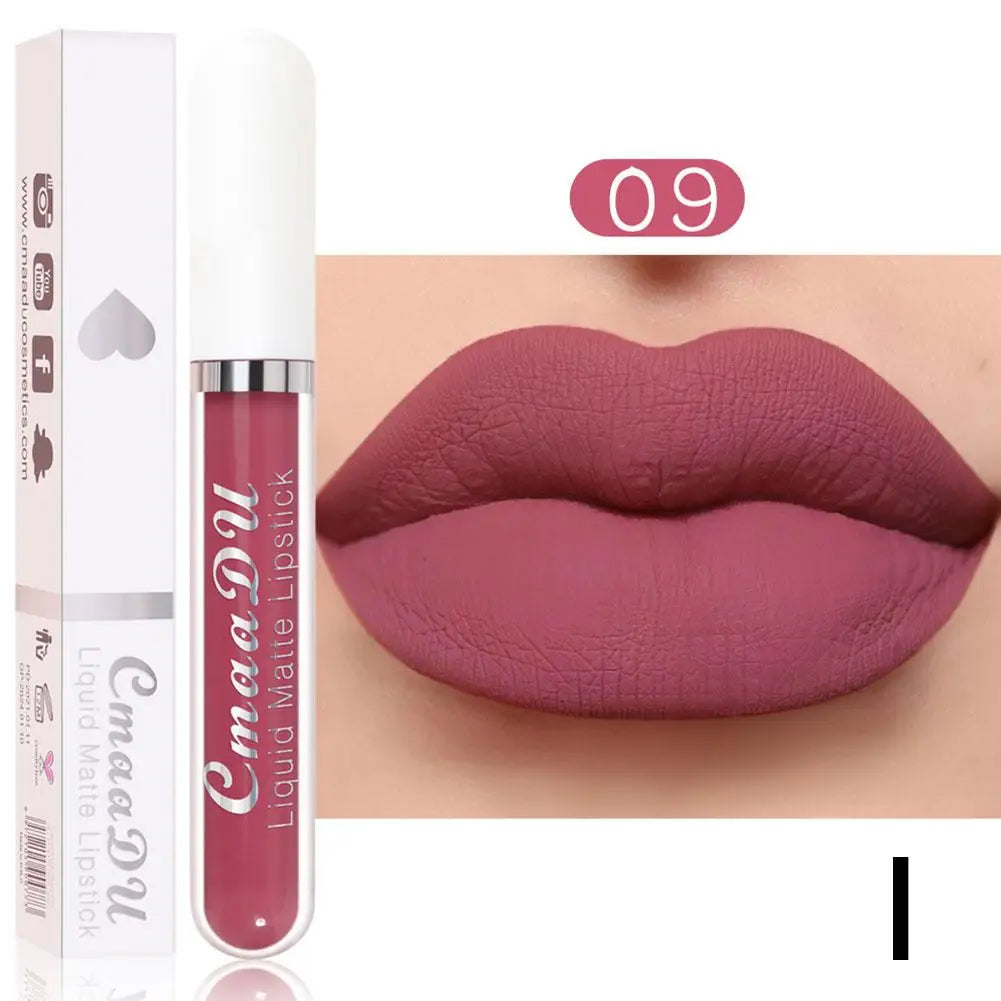 18 Color Waterproof Liquid Matte Lipstick Long Lasting Sexy Red Moisturizing Lip Gloss Velvet Non-Stick Lip Tint Makeup Cosmetic Oasis Select 09
