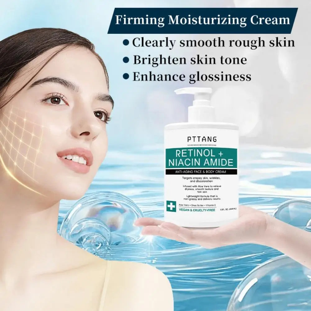 444ml Advanced Clinicals Retinol + Niacinamide Anti-Aging Cream Face & Body Vegan Cruelty-Free, With Aloe Vera & Shea Butter Oasis Select