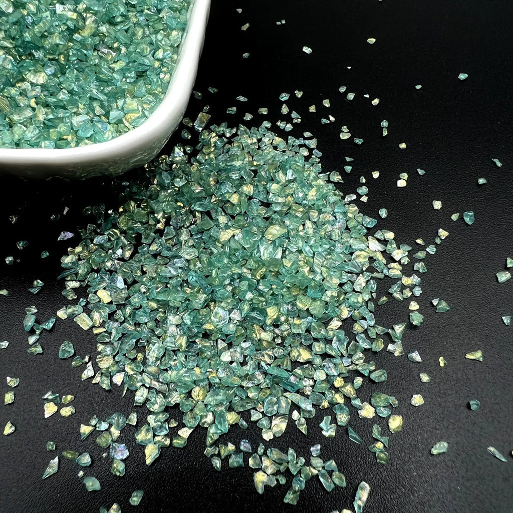 20g Glass Crushed Stone Irregularity Crystal Gravel Filling For DIY Epoxy Resin Mold Filler Crafts Decorative Nail Art Filler Oasis Select Agate Green 20g