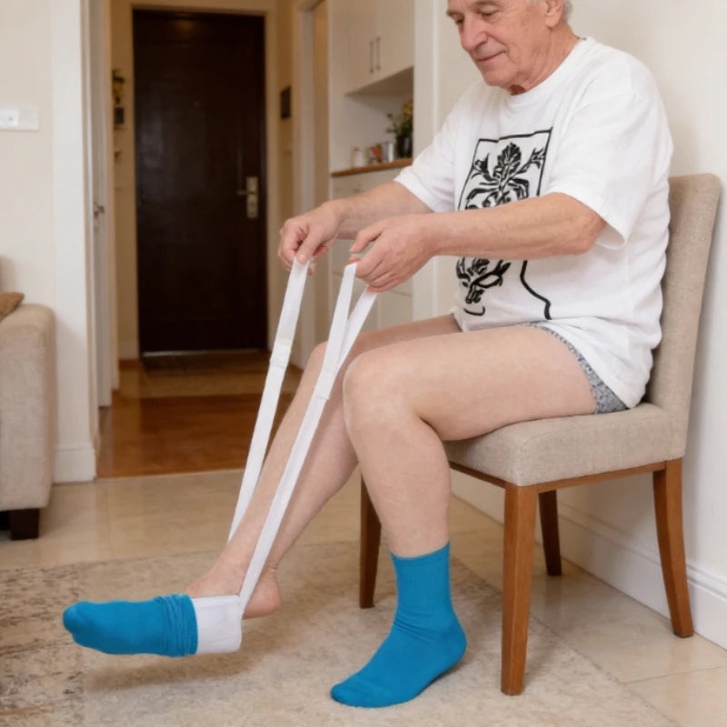 No Bending Sock Aid Tool, Easy-On Sock Helper with Ergonomic ABS Handle, Sock Assistance Device for Seniors, Disabled, Pregnant Oasis Select