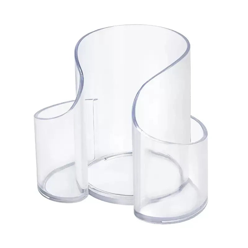 Qtip Dispenser 2-Grid Cotton Ball , Swab, Round Pads Holder for Bathroom Container Organizer, Plastic Oasis Select Clear