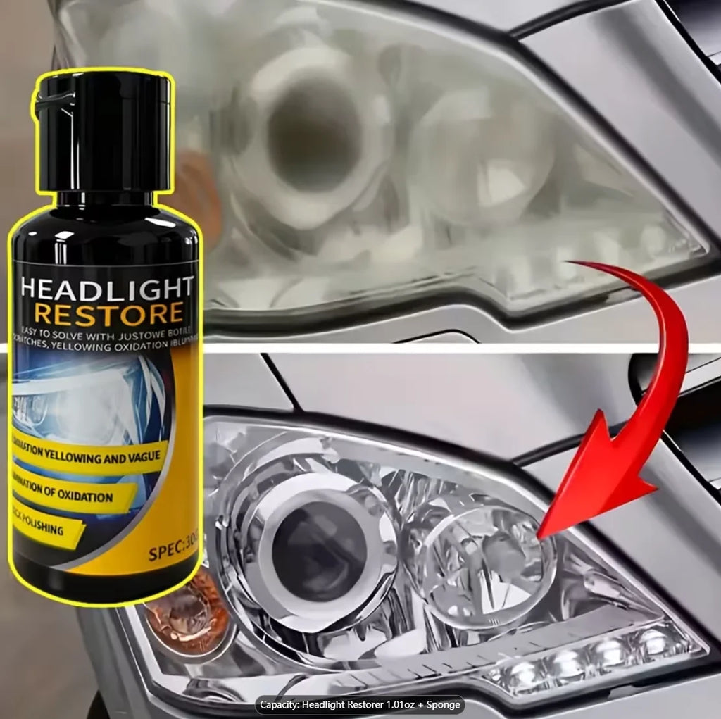 Headlight Restoration Paste: anti-oxidation, brightening, polishing for headlight scratches, vehicle light maintenance. Oasis Select