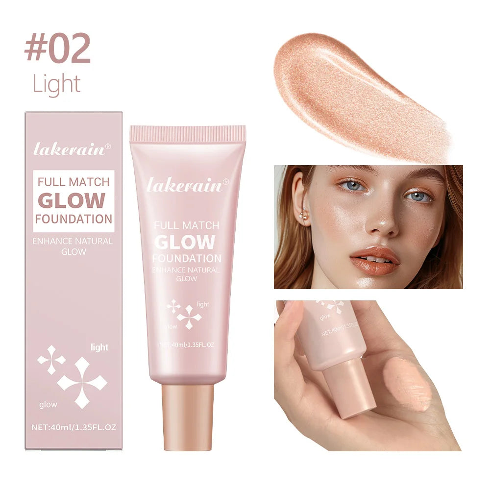 Glowing Foundation Natural Glow Enhancer Moisturizing Lightweight Base Multi-purpose Highlighter Liquid Foundation Cosmetics Oasis Select 2 Light