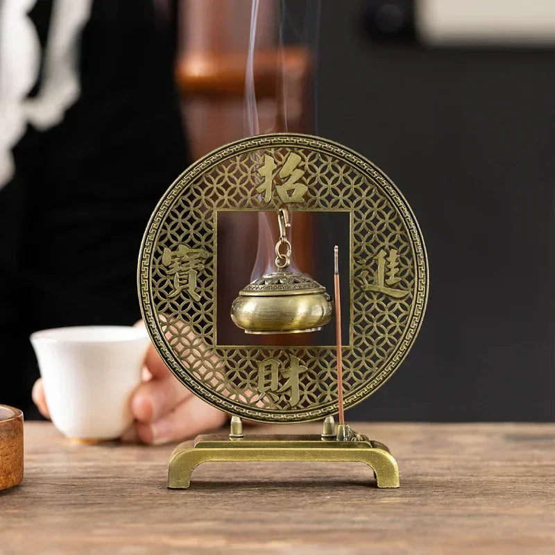 Five Blessings Chinese Incense Hanging Burner Sandalwood Small Lucky Cloud Non-stick Incense Burner Tea Incense Taoist Ornaments Oasis Select
