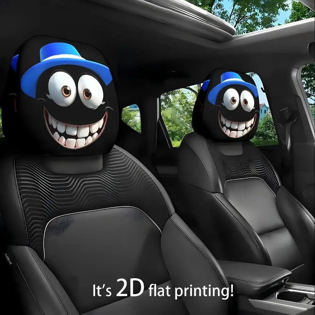 Halloween Big-Eye Cartoon Car Headrest Covers – 2-Pack