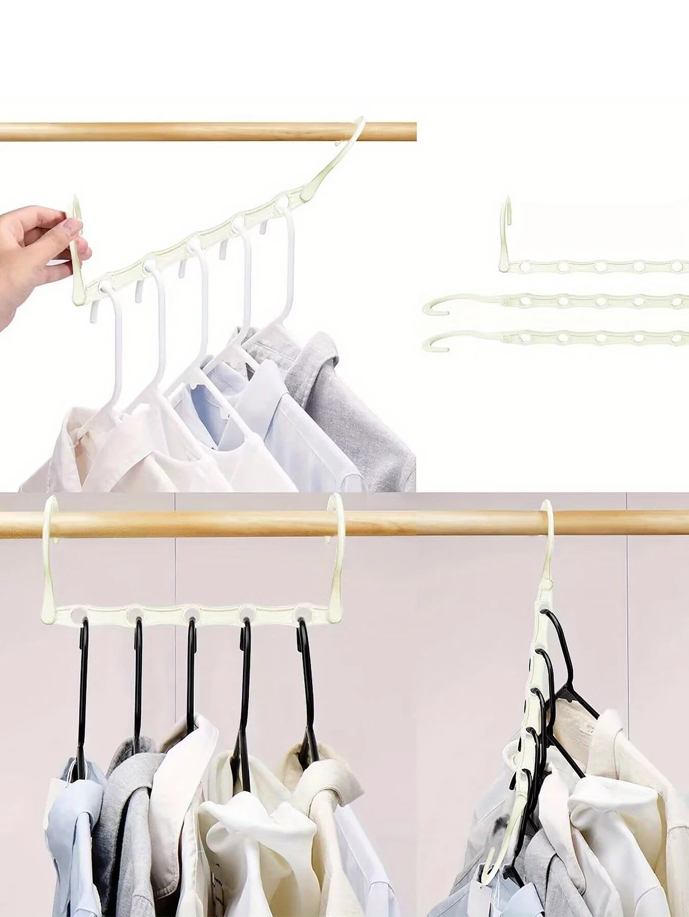 Space Saving Storage Hangers Multifunction Plastic Clothes Racks Rotary Organizer Hangers 5 Hole Magic Closet Wardrobe Organizer Oasis Select