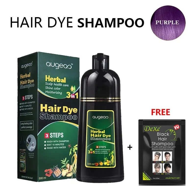 6 Color Coffee Red Purple Salon & Home Hair Color Hair Dye Shampoo Fast Grey Hair Dyed Black 500ml Oasis Select 500ml Purple