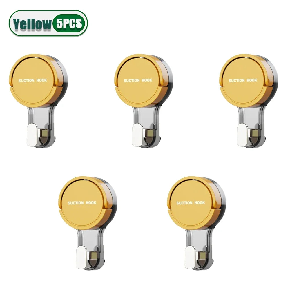 1-30PCS Suction Cup Hook Reusable Stronge Vacuum Bathroom Suction Cup Hooks Waterproof Towel Rack Clothes Hanger Hook Accessor Oasis Select Yellow-5PCS