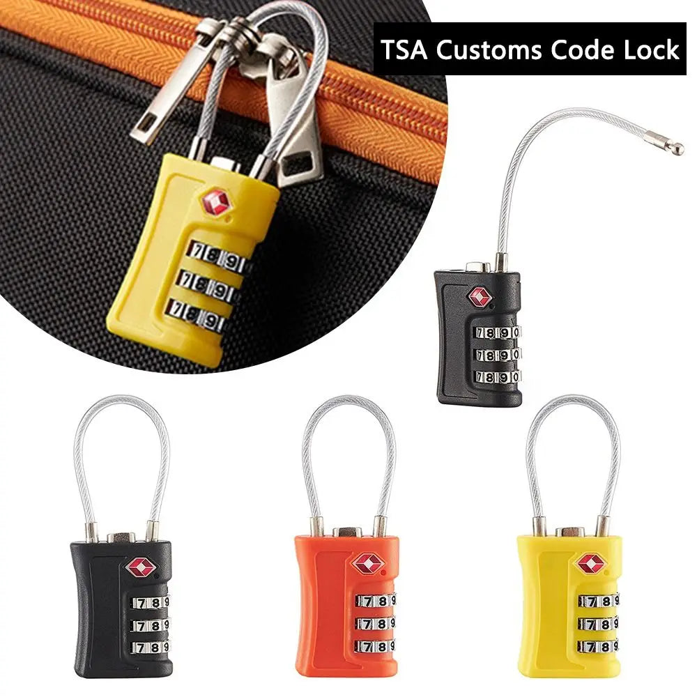 Portable Travel Cabinet Locker 3 Digit Combination Lock Luggage Password Lock TSA Customs Code Lock Contrast Color Padlock Oasis Select