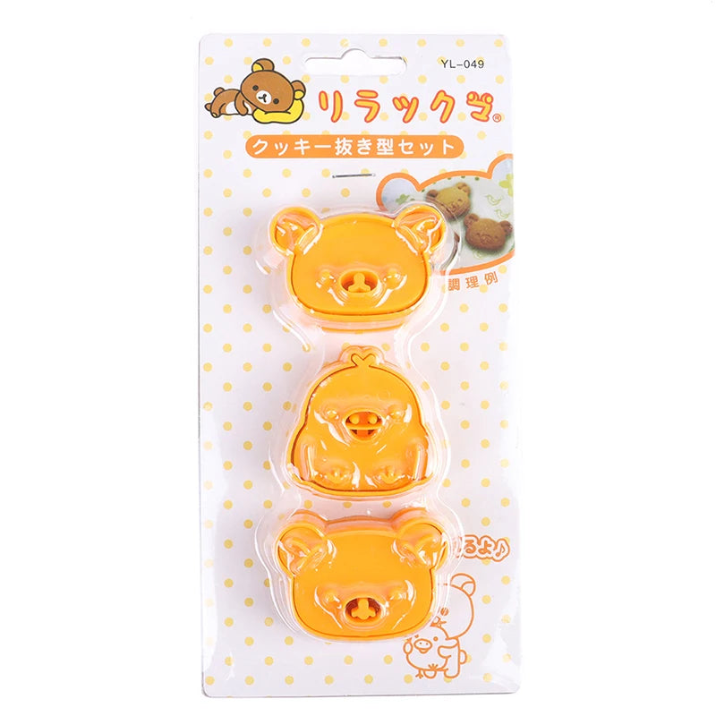 Hot Sale 3Pcs/Set Cute Bear Sandwich Mold Bread Cake Biscuit Embossing Device Crust Cookie Cutter Baking Pastry Tools Oasis Select